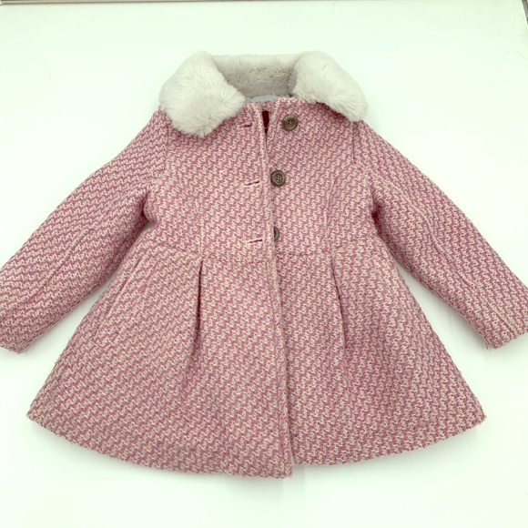 Jessica Simpson Other - Jessica Simpson girls pink coat wool blend 4T